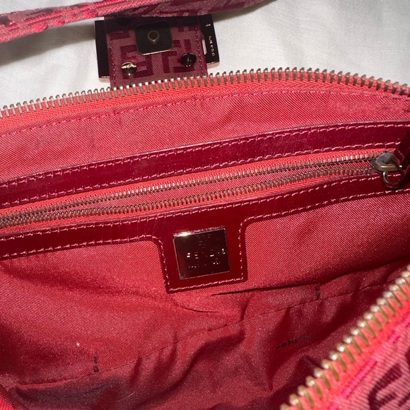 Fendi zucchino baguette red bag handbag - Picture 6 of 6